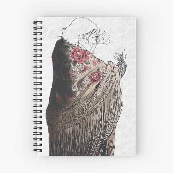 Item preview, Flamenco Shawl – expressive hand‑drawn illustration with floral mantón designed and sold by WorldOFaMillion.
