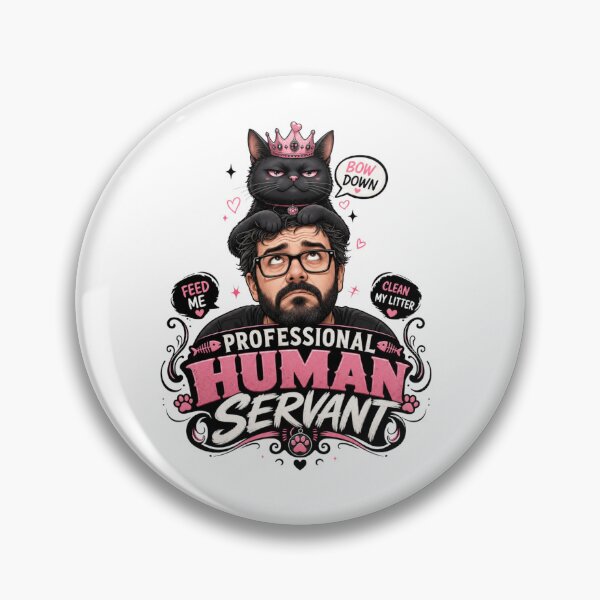 Item preview, Professional Human Servant Black Cat Dad Funny Kawaii T-Shirt designed and sold by Ashley critters.