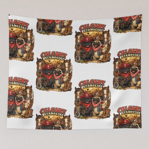 Item preview, Calgary Stampede Alberta Canada Pugs designed and sold by MargaritaGRL.
