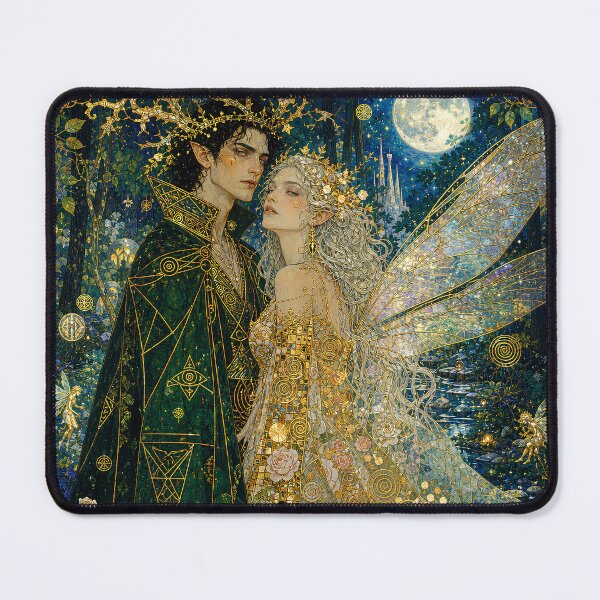 Item preview, The Moonlit Court of Oberon and Titania | Art Nouveau Fairy Home Décor  designed and sold by Stoneflower-Art.