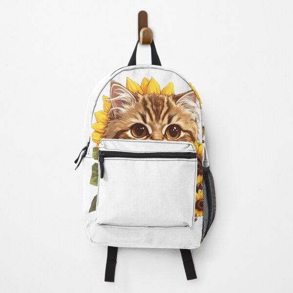 Item preview, Cute Cat with Sunflower Drinking Coffee in White Cup Minimal Aesthetic Design designed and sold by OksArtStudio.
