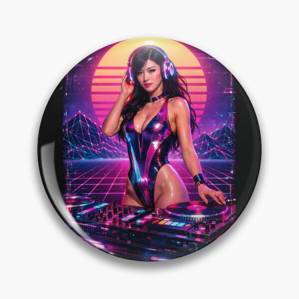 Item preview, Cyberpunk DJ Girl Neon designed and sold by  ZenRave Designs.