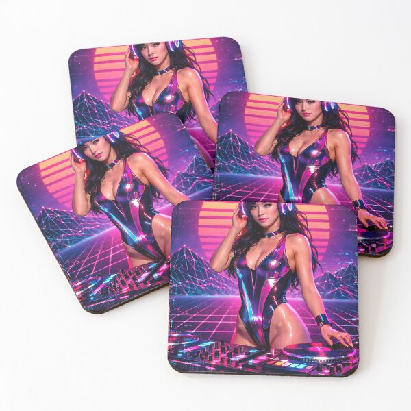 Item preview, Cyberpunk DJ Girl Neon designed and sold by  ZenRave Designs.
