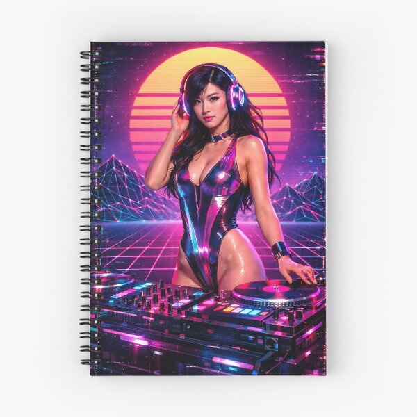 Item preview, Cyberpunk DJ Girl Neon designed and sold by  ZenRave Designs.