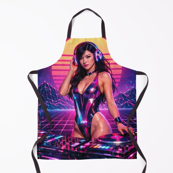 Item preview, Cyberpunk DJ Girl Neon designed and sold by ZenRave Designs.
