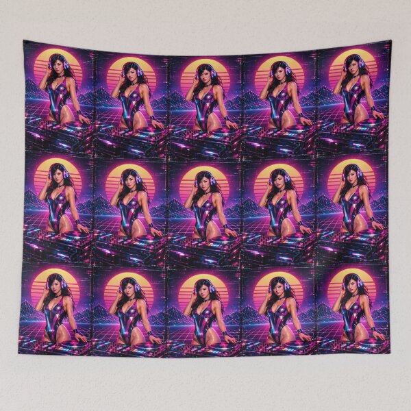 Item preview, Cyberpunk DJ Girl Neon designed and sold by  ZenRave Designs.