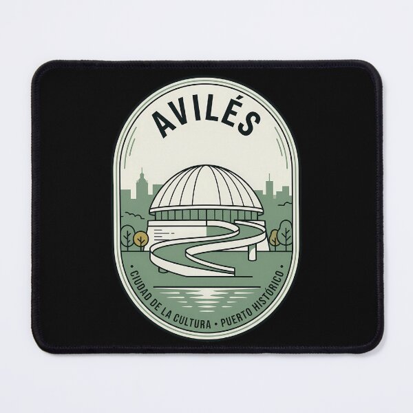 Item preview, Aviles Spain Niemeyer Center Vintage Travel Emblem designed and sold by k3rstman1.