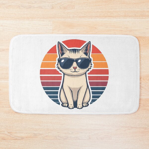 Item preview, Cool Cat in Sunglasses Retro Sunset Sticker designed and sold by Lu7u.