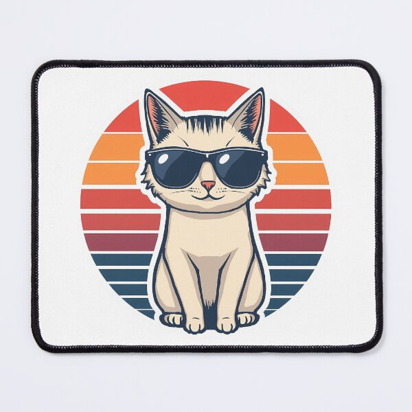 Item preview, Cool Cat in Sunglasses Retro Sunset Sticker designed and sold by Lu7u.
