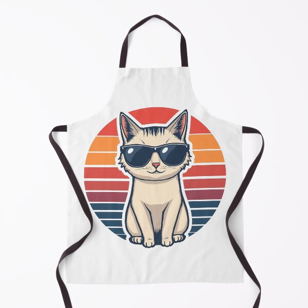 Item preview, Cool Cat in Sunglasses Retro Sunset Sticker designed and sold by Lu7u.