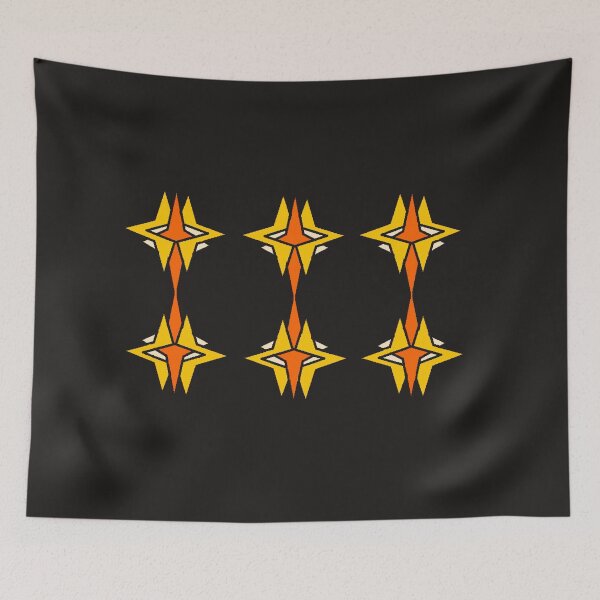 Item preview, Retro 70s Sunset Geometric Star Pattern - Vintage Orange and Mustard designed and sold by Laremsaart.
