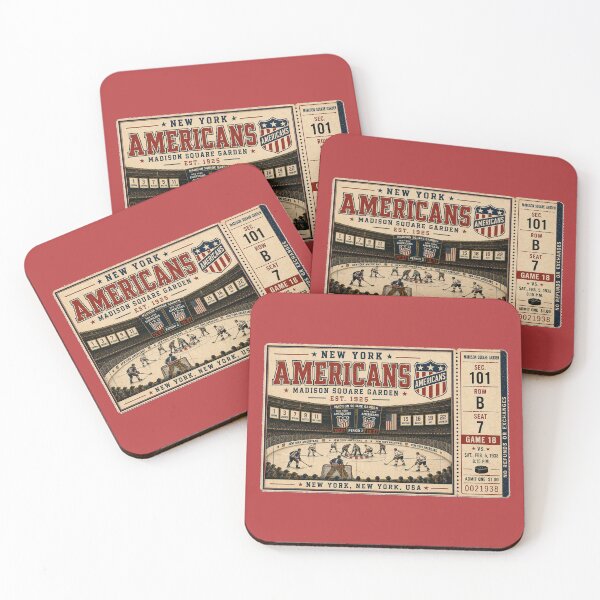Item preview, New York Americans Vintage Hockey Ticket, Madison Square Garden Retro NHL Art, Classic Hockey Collector Print designed and sold by GhostDawgs.