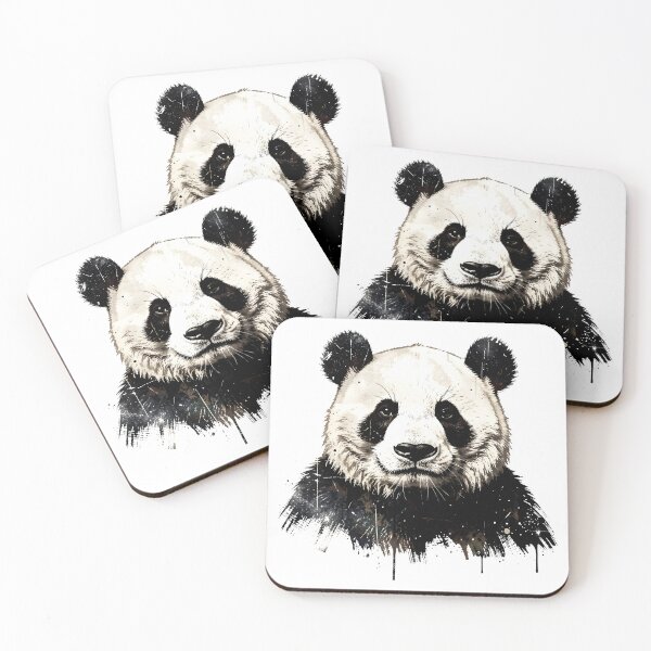 Item preview, Black and White Panda Grunge Art designed and sold by Marcu Ioachim.