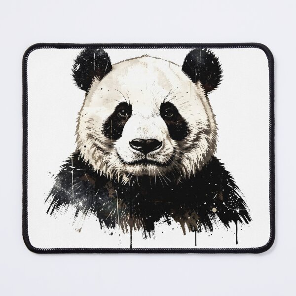 Item preview, Black and White Panda Grunge Art designed and sold by Marcu Ioachim.