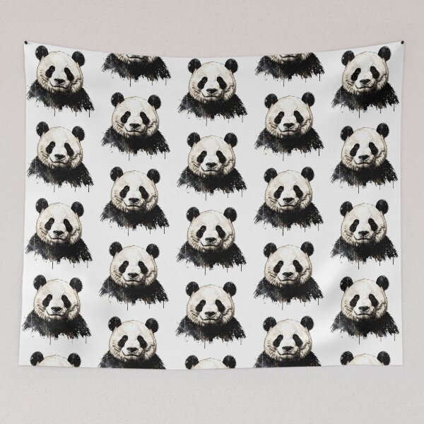 Item preview, Black and White Panda Grunge Art designed and sold by Marcu Ioachim.