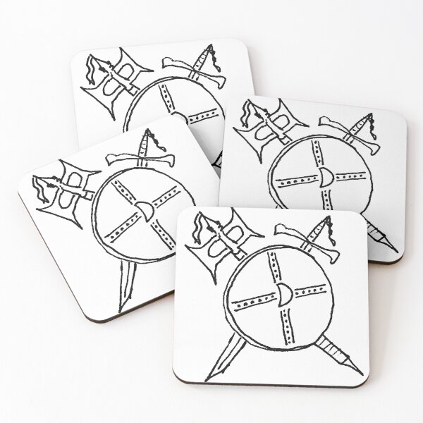 Item preview, Shield with Axe and Sword designed and sold by Gr33zy Art.