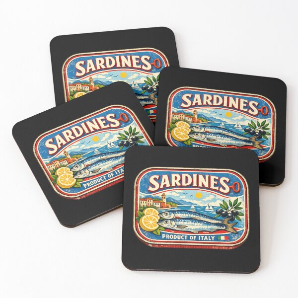 Item preview, Sardine Girl Summer Vintage Mediterranean Tin Retro Coastal Italian Riviera Design designed and sold by Artycom.