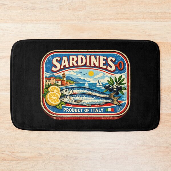 Item preview, Sardine Girl Summer Vintage Mediterranean Tin Retro Coastal Italian Riviera Design designed and sold by Artycom.