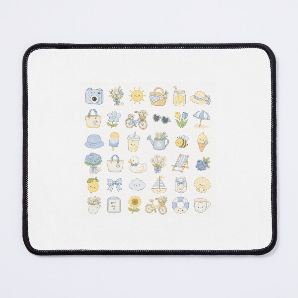 Item preview, Cutecore Yellow & Blue Kawaii Icons designed and sold by DalilahMeadows.