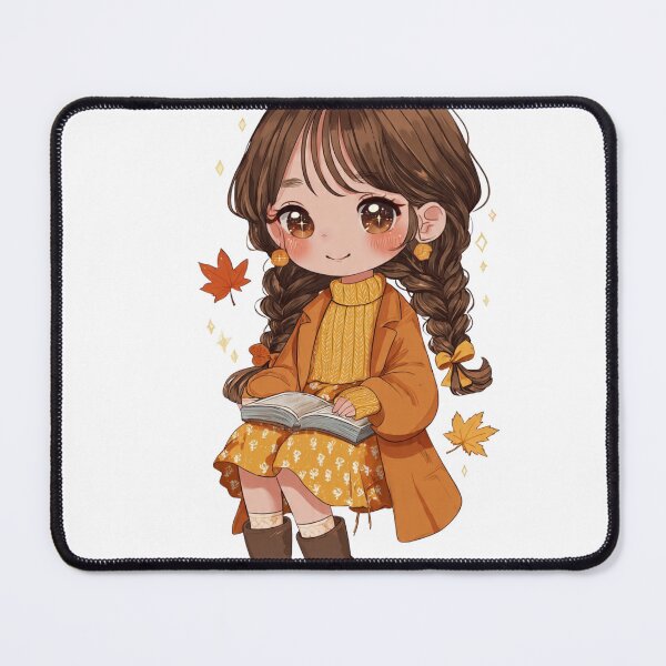 Item preview, Cute Anime Girl Reading Book Autumn Aesthetic designed and sold by JasmineAnjani_art26.