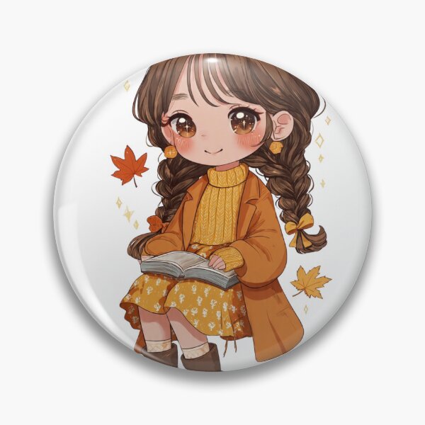 Item preview, Cute Anime Girl Reading Book Autumn Aesthetic designed and sold by JasmineAnjani_art26.