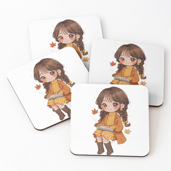 Item preview, Cute Anime Girl Reading Book Autumn Aesthetic designed and sold by JasmineAnjani_art26.