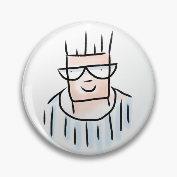 Item preview, Unique people minimalist hand-drawn digital line portrait. Man wearing specs and a little smile on his face. Color Version. designed and sold by Wiggly Lines.