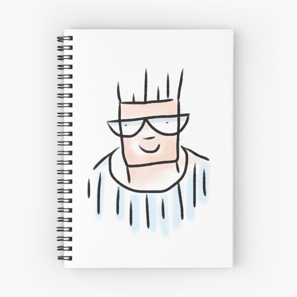 Item preview, Unique people minimalist hand-drawn digital line portrait. Man wearing specs and a little smile on his face. Color Version. designed and sold by Wiggly Lines.