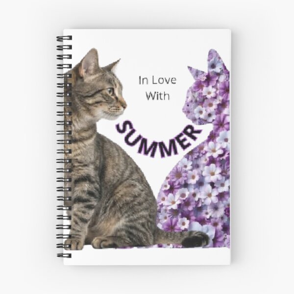 Item preview, In Love With Summer Cute Tabby Cat Purple Floral Silhouette designed and sold by hoodiehood.