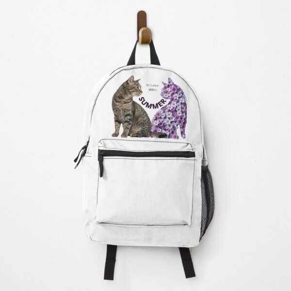 Item preview, In Love With Summer Cute Tabby Cat Purple Floral Silhouette designed and sold by hoodiehood.