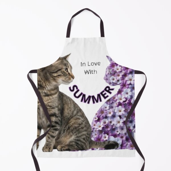 Item preview, In Love With Summer Cute Tabby Cat Purple Floral Silhouette designed and sold by hoodiehood.
