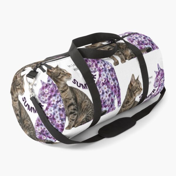 Item preview, In Love With Summer Cute Tabby Cat Purple Floral Silhouette designed and sold by hoodiehood.