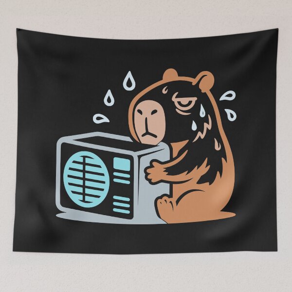Item preview, Relatable Introvert Summer Hibernation Capybara Mascot designed and sold by MavtM.