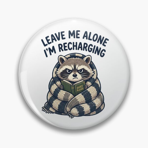 Item preview, Leave Me Alone I'm Recharging Funny Introvert Raccoon Reading Design designed and sold by PlumArtDesign.