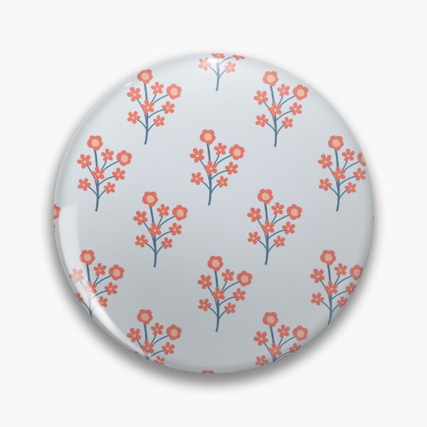 Item preview, Ramitas de flores de coral sobre un patrón azul brumoso designed and sold by Kozee.