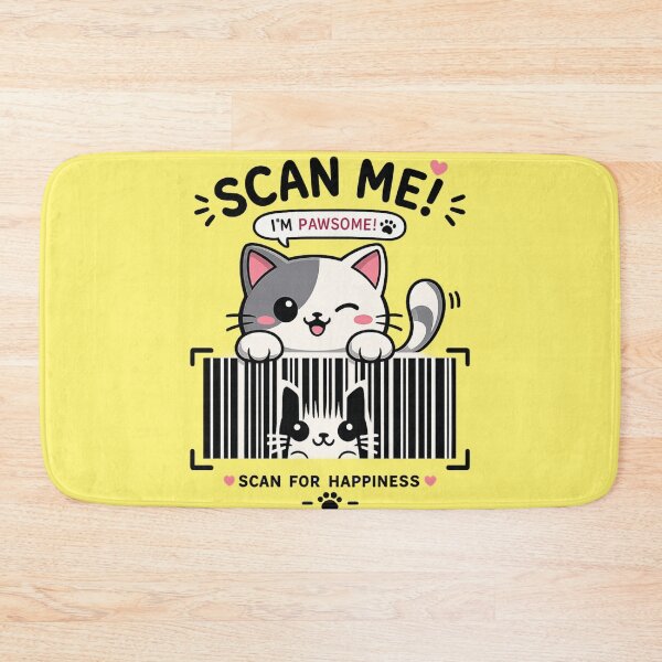 Item preview, Scan Me I’m Pawsome Funny Cat Barcode Design designed and sold by     NovaCraft.