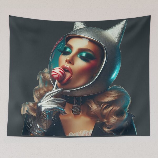 Item preview, Astronaut Cat Helmet Girl Lollipop designed and sold by Voodoo Store Paranormal Collections.
