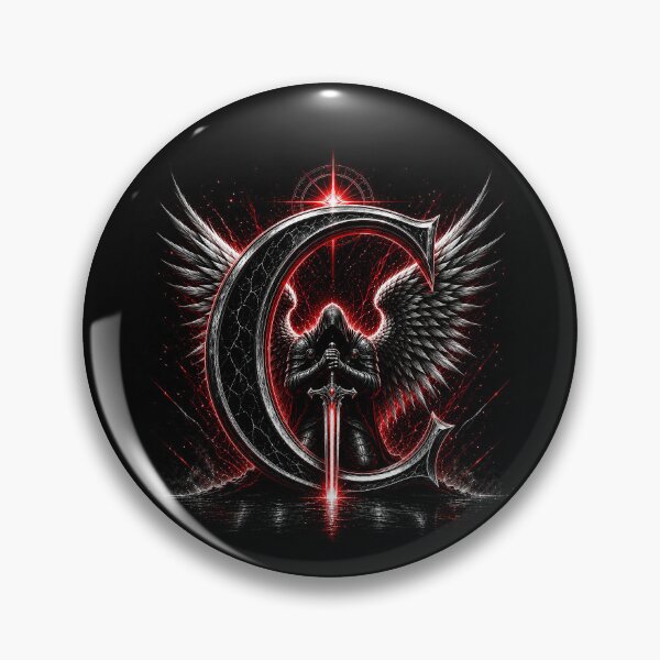 Item preview, Crimson Oath Sentinel Letter C designed and sold by BlissBlvdShop.