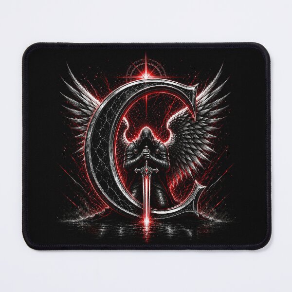 Item preview, Crimson Oath Sentinel Letter C designed and sold by BlissBlvdShop.