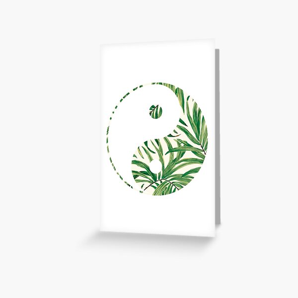 leaves yin yang Greeting Card