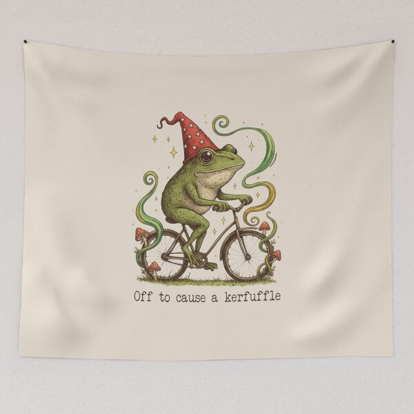 Item preview, Off to Cause a Kerfuffle Frog, Funny Chaos Frog, Sarcastic Humor Gift designed and sold by Sprinkle12345.