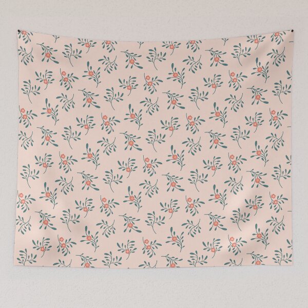 Item preview, Blush Floral Teal Botanical Pattern designed and sold by Kozee.