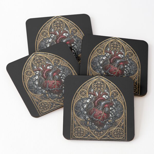 Item preview, Gothic Shield Anatomical Heart with Thorns Art designed and sold by David Mateo ArtWorks.