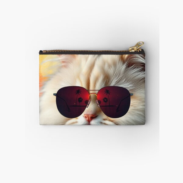 Item preview, White Persian Cat Wearing Sunglasses Summer Vibes Sunset Beach designed and sold by hoodiehood.