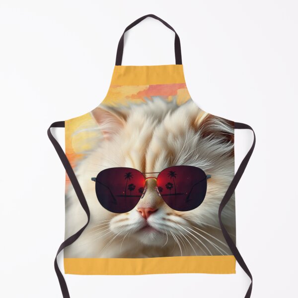 Item preview, White Persian Cat Wearing Sunglasses Summer Vibes Sunset Beach designed and sold by hoodiehood.