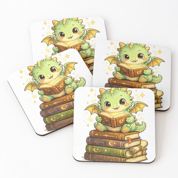 Item preview, Cute Baby Dragon Reading Books designed and sold by Bloomelle Studio.