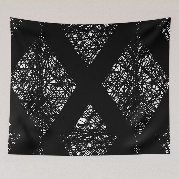 Item preview, Cyberpunk Black Geometric Grid Pattern designed and sold by Yenday.