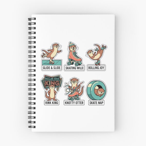 Item preview, Retro Otter Roller Rink Sticker Pack - Vintage Skating & Disco Puns designed and sold by SimpleP.