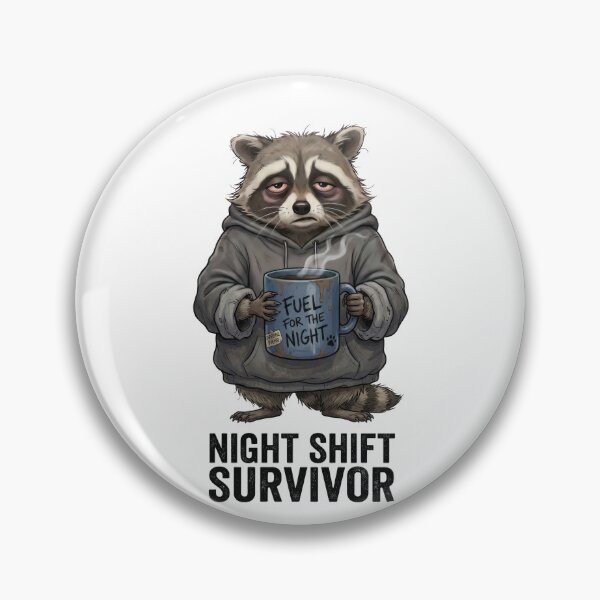 Item preview, Night Shift Survivor Funny Raccoon Coffee Lover Design designed and sold by PlumArtDesign.