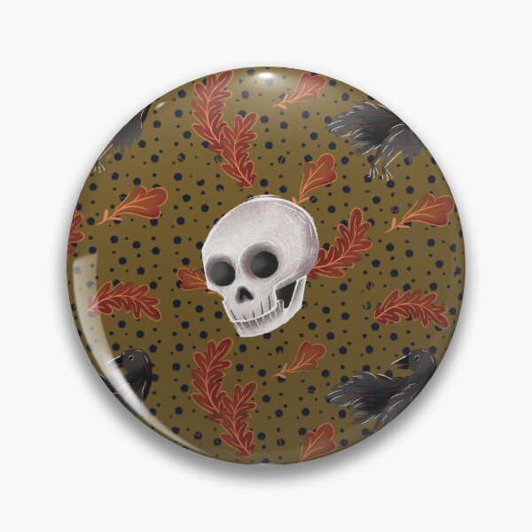 Item preview, Autumn Skulls and Black Ravens Pattern designed and sold by Pryhozha.